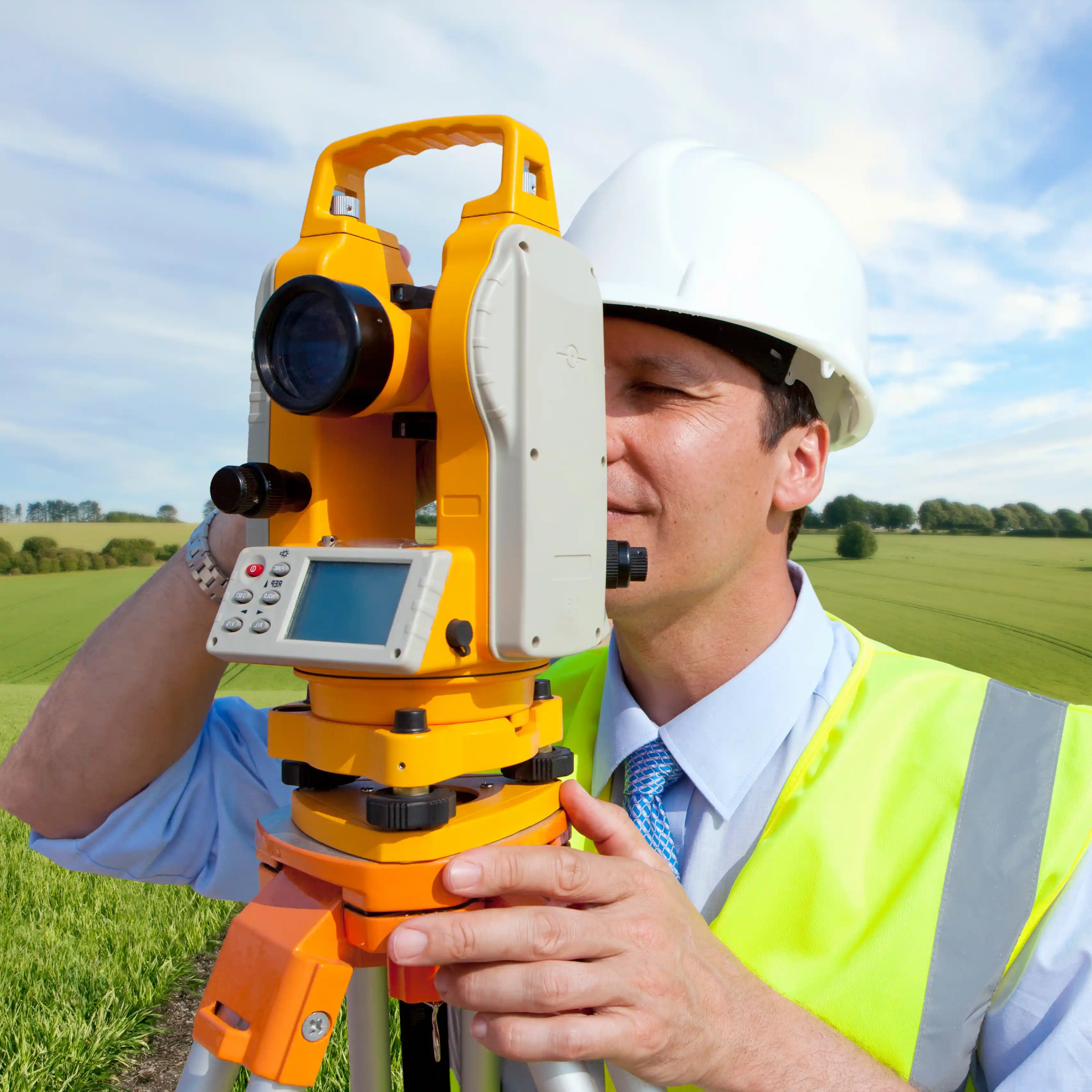 Surveying equipment on site
